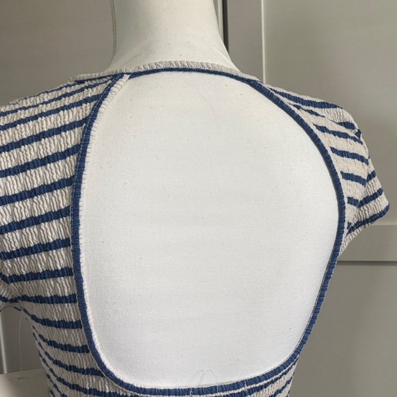 Navy and White Striped Women's Tee - Picture 4 of 6